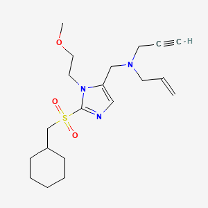 molecular formula C20H31N3O3S B5218873 N-{[2-[(cyclohexylmethyl)sulfonyl]-1-(2-methoxyethyl)-1H-imidazol-5-yl]methyl}-N-2-propyn-1-yl-2-propen-1-amine 