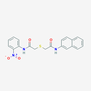 molecular formula C20H17N3O4S B5218874 2-{[2-(2-naphthylamino)-2-oxoethyl]thio}-N-(2-nitrophenyl)acetamide 