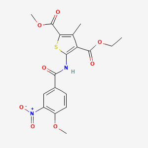 molecular formula C18H18N2O8S B5218890 4-ethyl 2-methyl 5-[(4-methoxy-3-nitrobenzoyl)amino]-3-methyl-2,4-thiophenedicarboxylate 