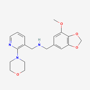 molecular formula C19H23N3O4 B5218899 1-(7-methoxy-1,3-benzodioxol-5-yl)-N-{[2-(4-morpholinyl)-3-pyridinyl]methyl}methanamine 