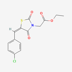 molecular formula C14H12ClNO4S B5218914 ethyl [5-(4-chlorobenzylidene)-2,4-dioxo-1,3-thiazolidin-3-yl]acetate 
