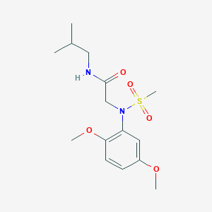 molecular formula C15H24N2O5S B5218920 N~2~-(2,5-dimethoxyphenyl)-N~1~-isobutyl-N~2~-(methylsulfonyl)glycinamide 