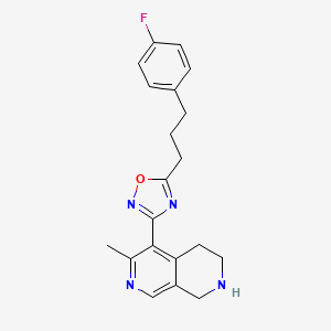 molecular formula C20H21FN4O B5218928 5-{5-[3-(4-fluorophenyl)propyl]-1,2,4-oxadiazol-3-yl}-6-methyl-1,2,3,4-tetrahydro-2,7-naphthyridine trifluoroacetate 