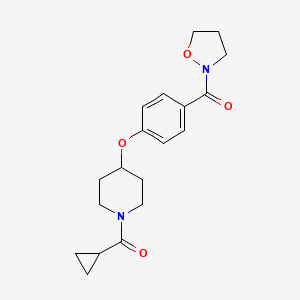 molecular formula C19H24N2O4 B5218931 1-(cyclopropylcarbonyl)-4-[4-(2-isoxazolidinylcarbonyl)phenoxy]piperidine 