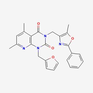 molecular formula C25H22N4O4 B5218946 1-(2-furylmethyl)-5,7-dimethyl-3-[(5-methyl-2-phenyl-1,3-oxazol-4-yl)methyl]pyrido[2,3-d]pyrimidine-2,4(1H,3H)-dione 