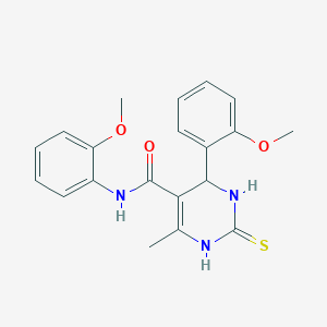 molecular formula C20H21N3O3S B5218953 N,4-bis(2-methoxyphenyl)-6-methyl-2-thioxo-1,2,3,4-tetrahydro-5-pyrimidinecarboxamide 