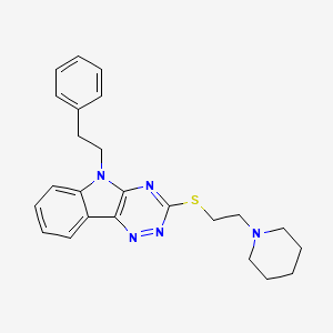 5-(2-phenylethyl)-3-{[2-(1-piperidinyl)ethyl]thio}-5H-[1,2,4]triazino[5,6-b]indole