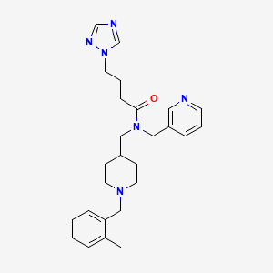 molecular formula C26H34N6O B5219033 N-{[1-(2-methylbenzyl)-4-piperidinyl]methyl}-N-(3-pyridinylmethyl)-4-(1H-1,2,4-triazol-1-yl)butanamide 