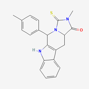 molecular formula C21H19N3OS B5219035 2-methyl-5-(4-methylphenyl)-3-thioxo-2,3,5,6,11,11a-hexahydro-1H-imidazo[1',5':1,6]pyrido[3,4-b]indol-1-one 