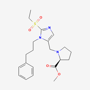 molecular formula C21H29N3O4S B5219048 methyl 1-{[2-(ethylsulfonyl)-1-(3-phenylpropyl)-1H-imidazol-5-yl]methyl}-L-prolinate 