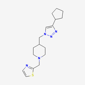 molecular formula C17H25N5S B5219125 4-[(4-cyclopentyl-1H-1,2,3-triazol-1-yl)methyl]-1-(1,3-thiazol-2-ylmethyl)piperidine trifluoroacetate 