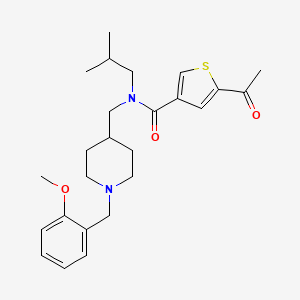 molecular formula C25H34N2O3S B5219133 5-acetyl-N-isobutyl-N-{[1-(2-methoxybenzyl)-4-piperidinyl]methyl}-3-thiophenecarboxamide 