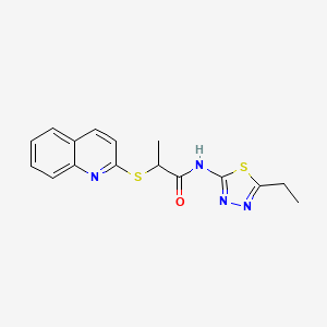 N-(5-ethyl-1,3,4-thiadiazol-2-yl)-2-quinolin-2-ylsulfanylpropanamide