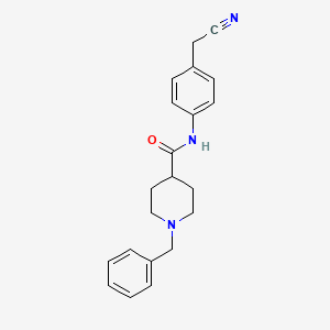 molecular formula C21H23N3O B5219185 1-benzyl-N-[4-(cyanomethyl)phenyl]-4-piperidinecarboxamide 