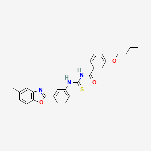 3-butoxy-N-({[3-(5-methyl-1,3-benzoxazol-2-yl)phenyl]amino}carbonothioyl)benzamide