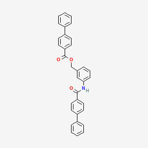 molecular formula C33H25NO3 B5219200 3-[(4-biphenylylcarbonyl)amino]benzyl 4-biphenylcarboxylate 