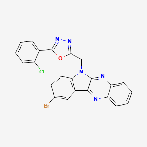molecular formula C23H13BrClN5O B5219309 9-bromo-6-{[5-(2-chlorophenyl)-1,3,4-oxadiazol-2-yl]methyl}-6H-indolo[2,3-b]quinoxaline 