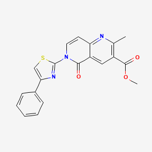 molecular formula C20H15N3O3S B5219323 methyl 2-methyl-5-oxo-6-(4-phenyl-1,3-thiazol-2-yl)-5,6-dihydro-1,6-naphthyridine-3-carboxylate 