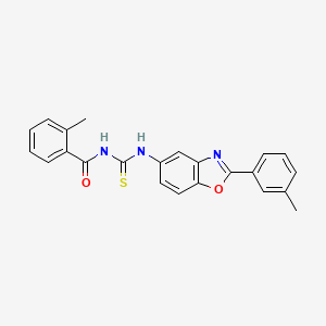 molecular formula C23H19N3O2S B5219348 2-methyl-N-({[2-(3-methylphenyl)-1,3-benzoxazol-5-yl]amino}carbonothioyl)benzamide 