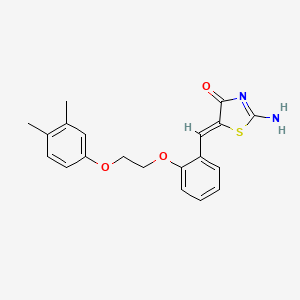 molecular formula C20H20N2O3S B5219373 5-{2-[2-(3,4-dimethylphenoxy)ethoxy]benzylidene}-2-imino-1,3-thiazolidin-4-one 