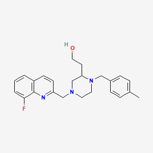 molecular formula C24H28FN3O B5219377 2-[4-[(8-fluoro-2-quinolinyl)methyl]-1-(4-methylbenzyl)-2-piperazinyl]ethanol 