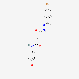 molecular formula C20H22BrN3O3 B5219388 4-{2-[1-(4-bromophenyl)ethylidene]hydrazino}-N-(4-ethoxyphenyl)-4-oxobutanamide 