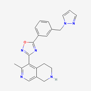molecular formula C21H20N6O B5219390 6-methyl-5-{5-[3-(1H-pyrazol-1-ylmethyl)phenyl]-1,2,4-oxadiazol-3-yl}-1,2,3,4-tetrahydro-2,7-naphthyridine trifluoroacetate 
