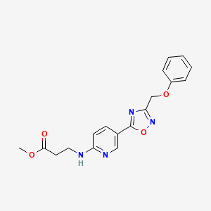 molecular formula C18H18N4O4 B5219410 methyl N-{5-[3-(phenoxymethyl)-1,2,4-oxadiazol-5-yl]-2-pyridinyl}-beta-alaninate 