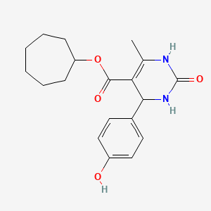 molecular formula C19H24N2O4 B5219418 cycloheptyl 4-(4-hydroxyphenyl)-6-methyl-2-oxo-1,2,3,4-tetrahydro-5-pyrimidinecarboxylate 