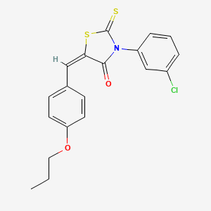 molecular formula C19H16ClNO2S2 B5219429 3-(3-chlorophenyl)-5-(4-propoxybenzylidene)-2-thioxo-1,3-thiazolidin-4-one 