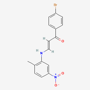 molecular formula C16H13BrN2O3 B5219463 1-(4-bromophenyl)-3-[(2-methyl-5-nitrophenyl)amino]-2-propen-1-one 