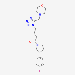 molecular formula C20H27FN6O2 B5219467 4-[(1-{4-[3-(4-fluorophenyl)-1-pyrrolidinyl]-4-oxobutyl}-1H-tetrazol-5-yl)methyl]morpholine 