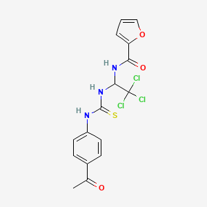molecular formula C16H14Cl3N3O3S B5219472 N-[1-({[(4-acetylphenyl)amino]carbonothioyl}amino)-2,2,2-trichloroethyl]-2-furamide 