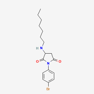 molecular formula C17H23BrN2O2 B5219500 1-(4-bromophenyl)-3-(heptylamino)-2,5-pyrrolidinedione 