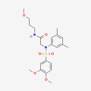 molecular formula C22H30N2O6S B5219554 N~2~-[(3,4-dimethoxyphenyl)sulfonyl]-N~2~-(3,5-dimethylphenyl)-N~1~-(3-methoxypropyl)glycinamide CAS No. 6198-46-5