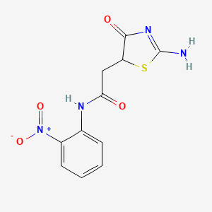 molecular formula C11H10N4O4S B5219562 2-(2-imino-4-oxo-1,3-thiazolidin-5-yl)-N-(2-nitrophenyl)acetamide 