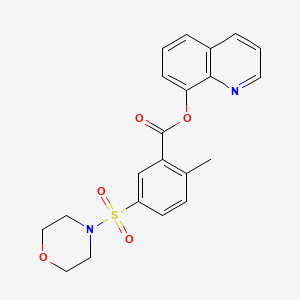 molecular formula C21H20N2O5S B5219563 8-quinolinyl 2-methyl-5-(4-morpholinylsulfonyl)benzoate 