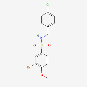 molecular formula C14H13BrClNO3S B5219586 3-bromo-N-(4-chlorobenzyl)-4-methoxybenzenesulfonamide 