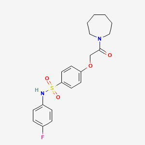 molecular formula C20H23FN2O4S B5219589 4-[2-(1-azepanyl)-2-oxoethoxy]-N-(4-fluorophenyl)benzenesulfonamide 