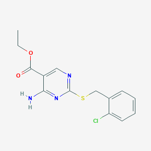 ethyl 4-amino-2-[(2-chlorobenzyl)thio]-5-pyrimidinecarboxylate