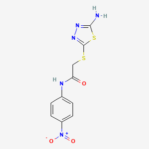 molecular formula C10H9N5O3S2 B5219630 2-[(5-amino-1,3,4-thiadiazol-2-yl)thio]-N-(4-nitrophenyl)acetamide 