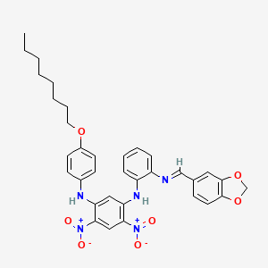molecular formula C34H35N5O7 B5219632 (1,3-benzodioxol-5-ylmethylene){2-[(2,4-dinitro-5-{[4-(octyloxy)phenyl]amino}phenyl)amino]phenyl}amine 