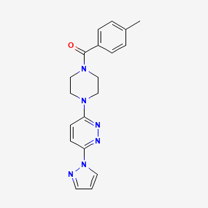 3-[4-(4-methylbenzoyl)-1-piperazinyl]-6-(1H-pyrazol-1-yl)pyridazine