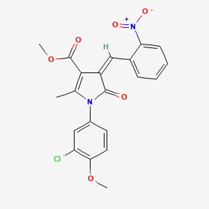 molecular formula C21H17ClN2O6 B5219676 methyl 1-(3-chloro-4-methoxyphenyl)-2-methyl-4-(2-nitrobenzylidene)-5-oxo-4,5-dihydro-1H-pyrrole-3-carboxylate 
