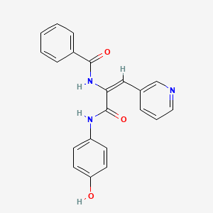molecular formula C21H17N3O3 B5219679 N-[1-{[(4-hydroxyphenyl)amino]carbonyl}-2-(3-pyridinyl)vinyl]benzamide 