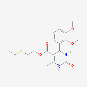 molecular formula C18H24N2O5S B5219693 2-(ethylthio)ethyl 4-(2,3-dimethoxyphenyl)-6-methyl-2-oxo-1,2,3,4-tetrahydro-5-pyrimidinecarboxylate 
