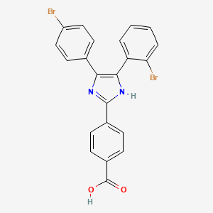 molecular formula C22H14Br2N2O2 B5219708 4-[5-(2-bromophenyl)-4-(4-bromophenyl)-1H-imidazol-2-yl]benzoic acid 