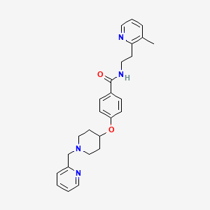 molecular formula C26H30N4O2 B5219723 N-[2-(3-methyl-2-pyridinyl)ethyl]-4-{[1-(2-pyridinylmethyl)-4-piperidinyl]oxy}benzamide 