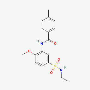 molecular formula C17H20N2O4S B5219729 N-{5-[(ethylamino)sulfonyl]-2-methoxyphenyl}-4-methylbenzamide 