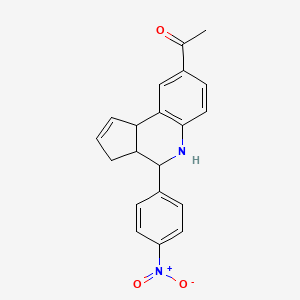 1-[4-(4-nitrophenyl)-3a,4,5,9b-tetrahydro-3H-cyclopenta[c]quinolin-8-yl]ethanone